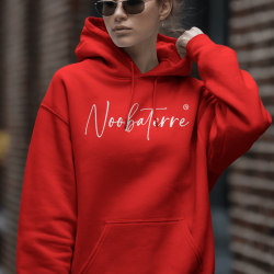 Sweat à capuche rouge brodé Noobaterre