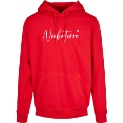 Sweat à capuche rouge brodé Noobaterre