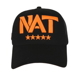Casquette "NAT" noir/orange fluo - face