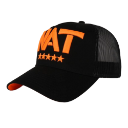 Casquette "NAT" noir/orange fluo - 3/4