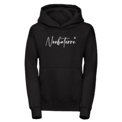 Sweat à capuche noir enfant Noobaterre brodé