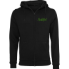 Veste Zip noire/vert  "Manette gamer" - face brodé