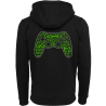 Veste Zip noire/vert  "Manette gamer" - dos