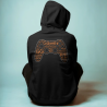 Veste Zip noire/orange  "Manette gamer" - dos