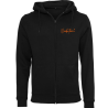 Veste Zip noire/orange  "Manette gamer" - face brodé