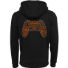 Veste Zip noire/orange  "Manette gamer" - dos