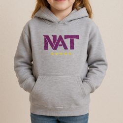 Sweat à capuche gris enfant "NAT" paillettes