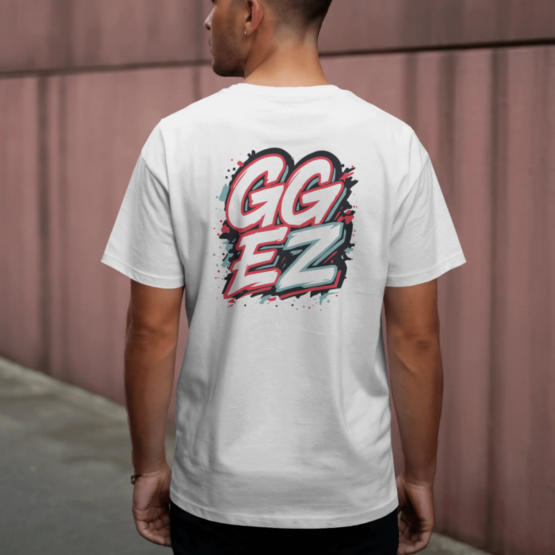 T-shirt blanc "GG-EZ" - dos